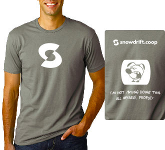 t-shirt: men's
warm gray